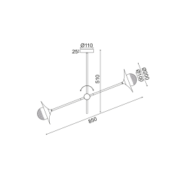 Аплик LAYLA хоризонтален с две осветителни тела